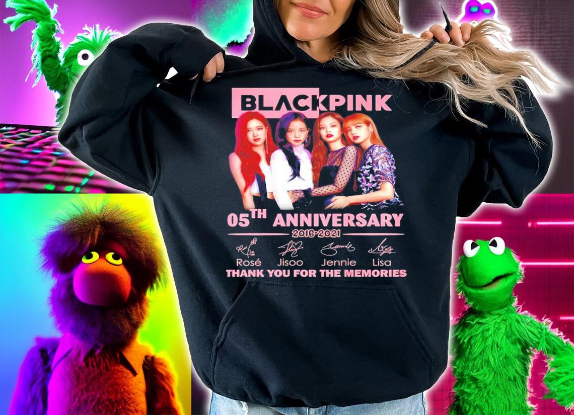 Black Pink 05th anniversary 2016-2021 signature shirt