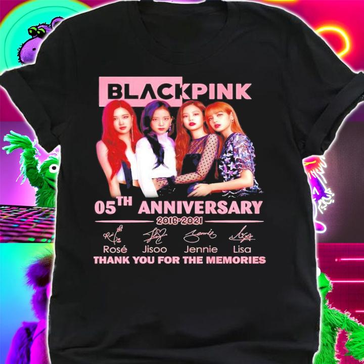 Black Pink 05th anniversary 2016-2021 signature shirt