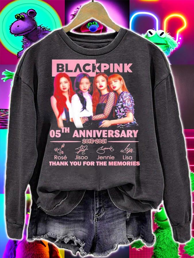 Black Pink 05th anniversary 2016-2021 signature shirt