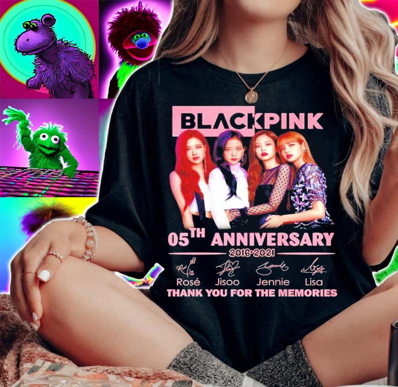 Black Pink 05th anniversary 2016-2021 signature shirt