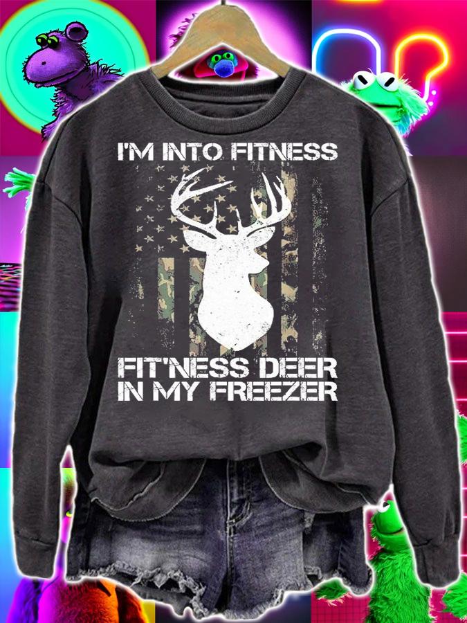 I'm Into Fitness Fit'ness Deer In My Freezer Funny Hunter T-Shirt