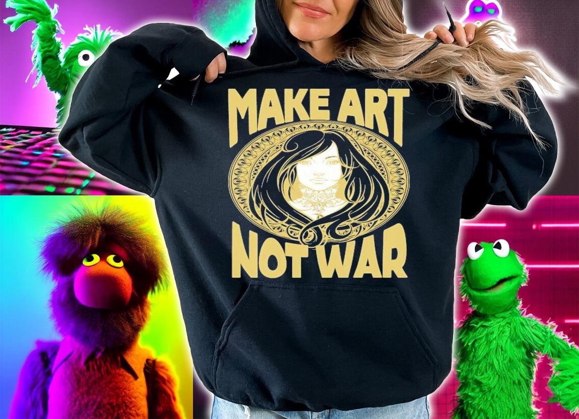 Make art not war Cameo Portrait shirt