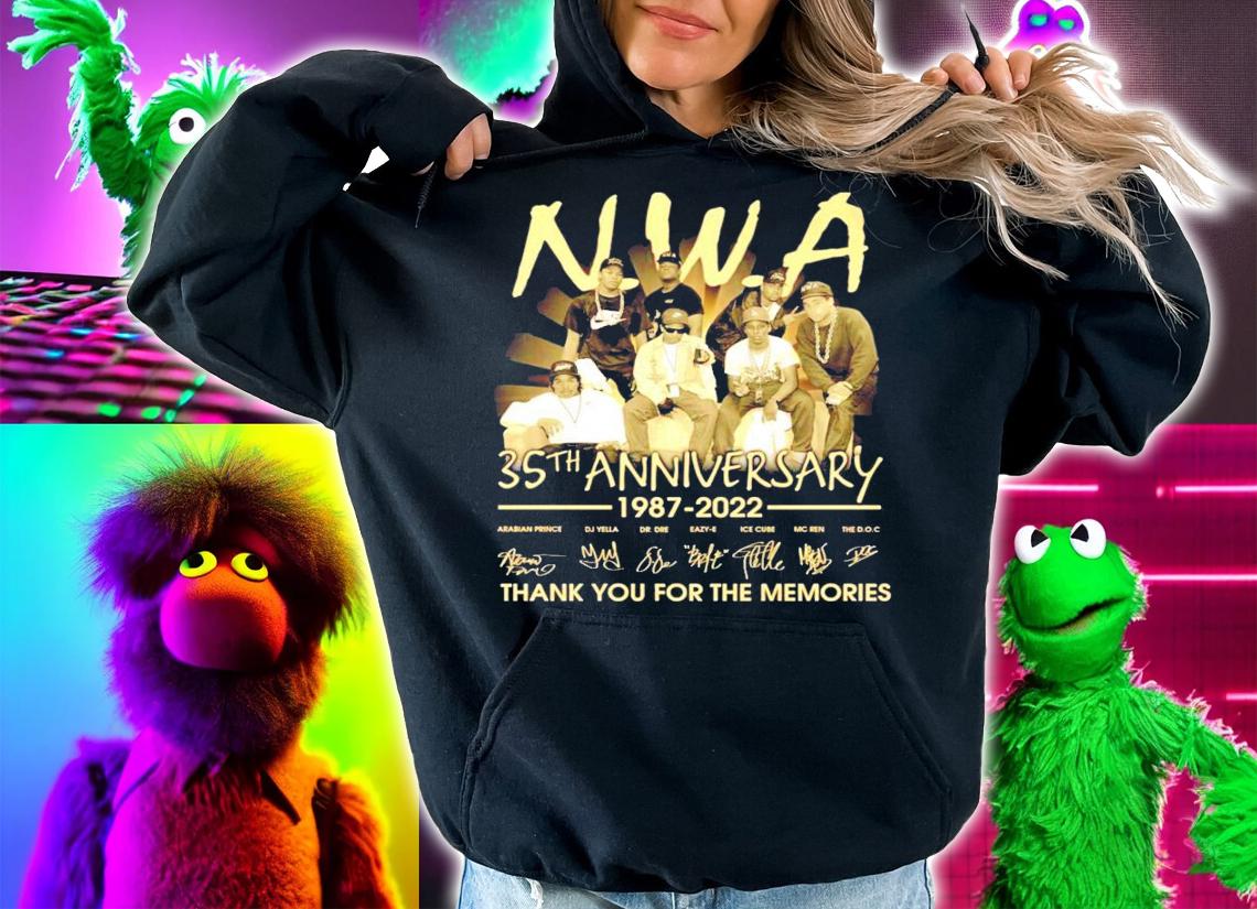 NWA 35th anniversary 1987-2022 signatures shirt hoodie