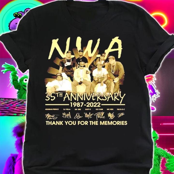 NWA 35th anniversary 1987-2022 signatures shirt shirt