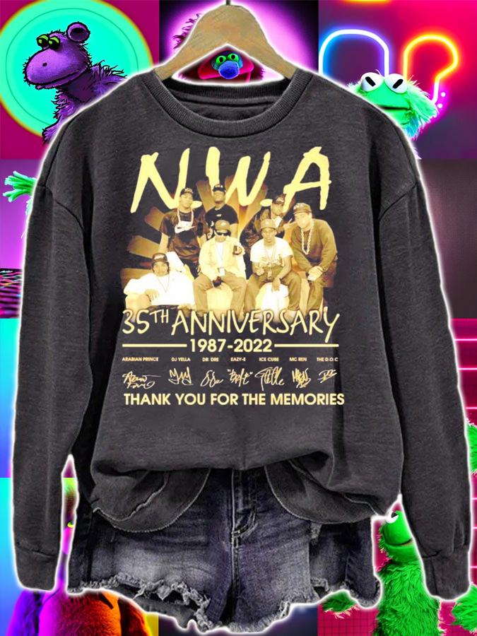 NWA 35th anniversary 1987-2022 signatures shirt sweatshirt
