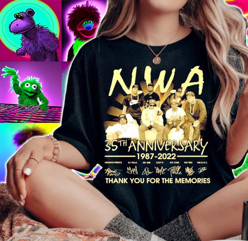 NWA 35th anniversary 1987-2022 signatures shirt woman shirt