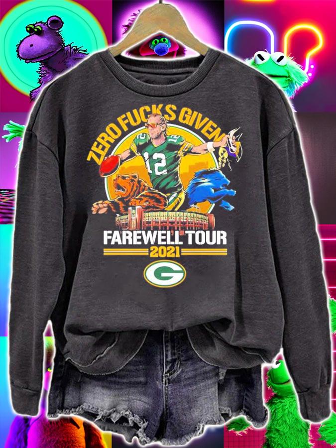 Zero Fucks Given Green Bay Packers Farewell Tour 2021 t-shirt sweatshirt