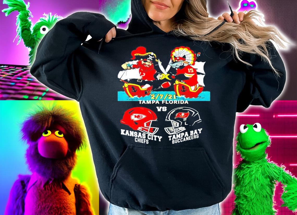 2-7-21 Tampa Florida vs Kansas City Chiefs and Tampa Bay Buccaneers shirt