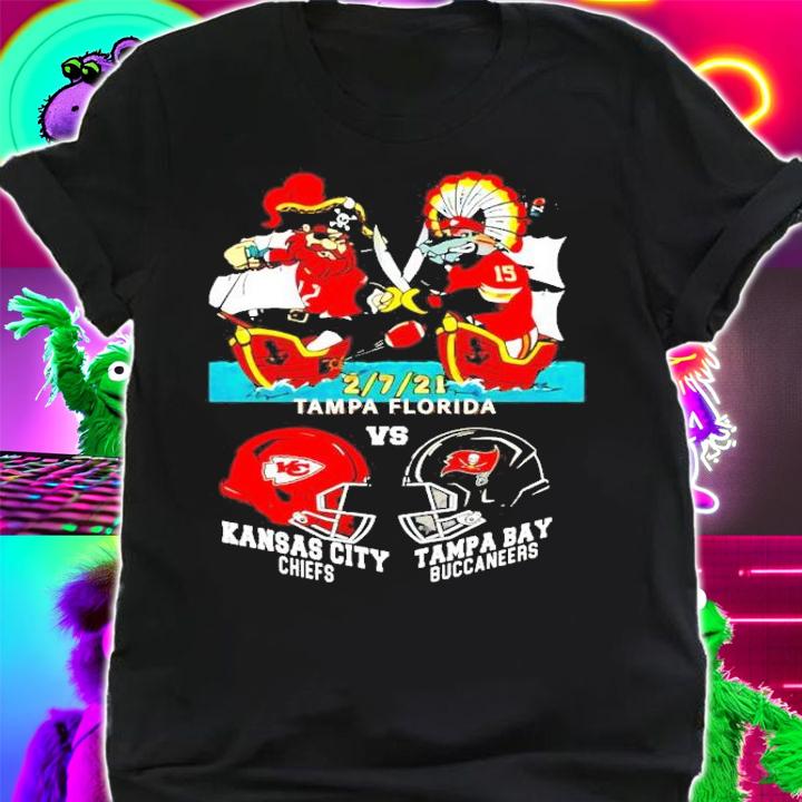 2-7-21 Tampa Florida vs Kansas City Chiefs and Tampa Bay Buccaneers shirt
