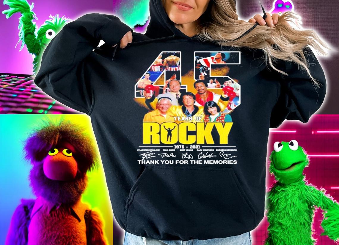 45 years Rocky 1976-2021 signatures shirt hoodie