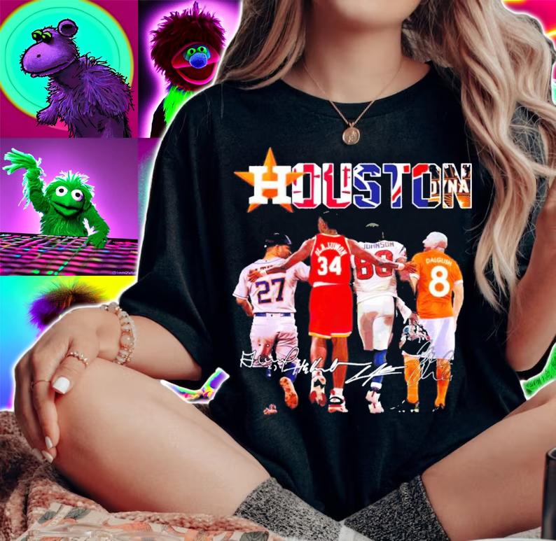 Houston Jos Altuve Hakeem Olajuwon Andre Johnson Paul Dalglish signatures t-shirt woman shirt