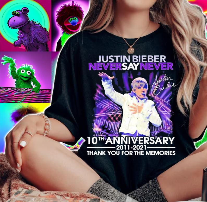 Justin Bieber never say never 10th anniversary signature shirt woman shirt