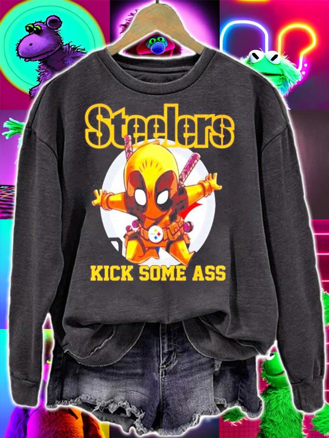 Pittsburgh Steelers Deadpool kick some ass shirt sweatshirt