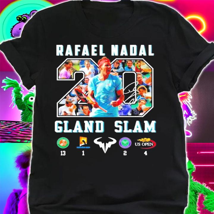 Rafael Nadal 20 Cland Slam signature shirt shirt