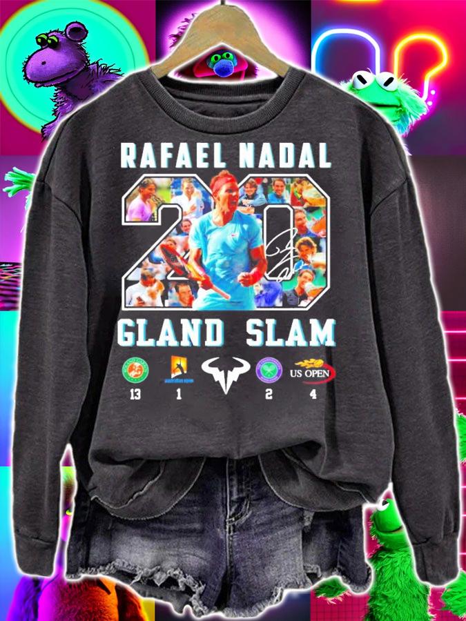 Rafael Nadal 20 Cland Slam signature shirt sweatshirt