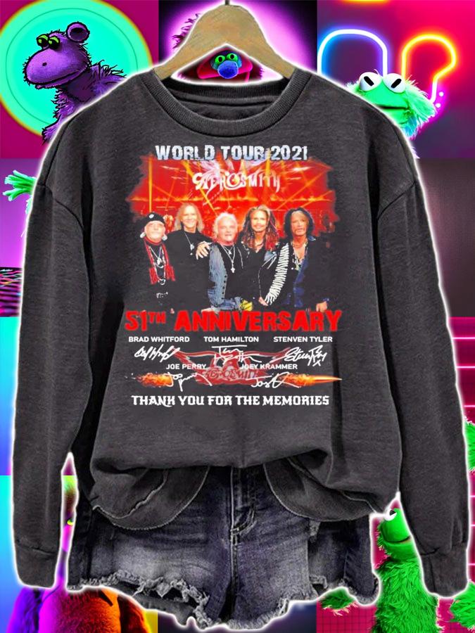 World Tour 2021 51st anniversary signatures shirt sweatshirt