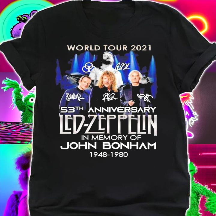 World tour 2021 53th anniversary Led Zeppelin in memory of John Bonham shirt