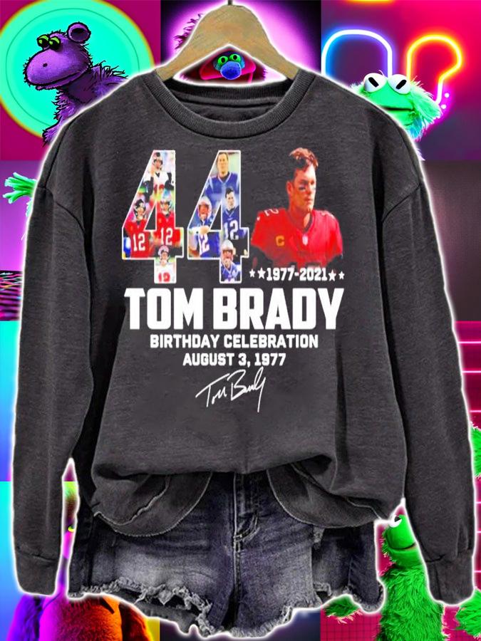 44 1977-2021 Tom Brady Birthday Celebration signature shirt