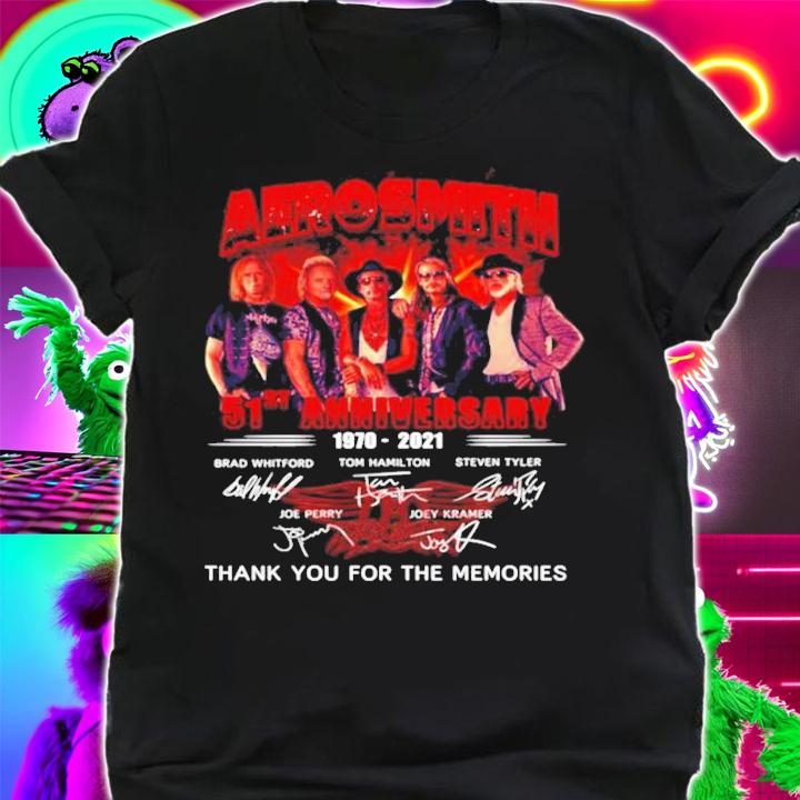 Aerosmith 51th anniversary 1970-2021 thank you for the memories t-shirt shirt