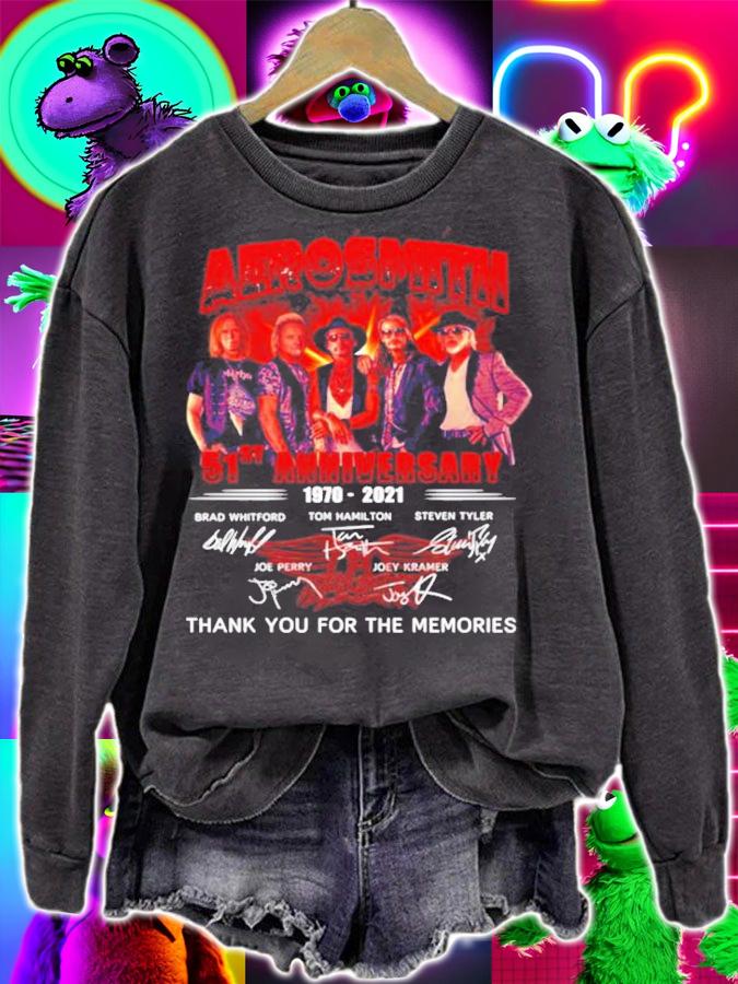 Aerosmith 51th anniversary 1970-2021 thank you for the memories t-shirt sweatshirt