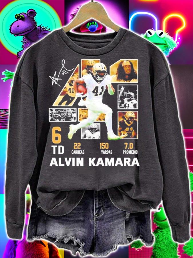 Alvin Kamara New Orleans Saints 22Carreas 150 Yardas 7.0 Promedio shirt