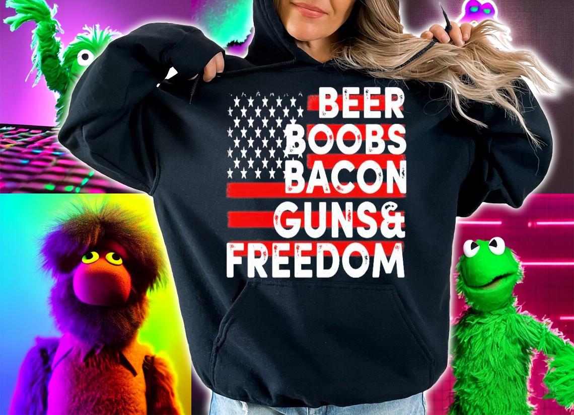 Beer boobs bacon guns and freedom shirt hoodie