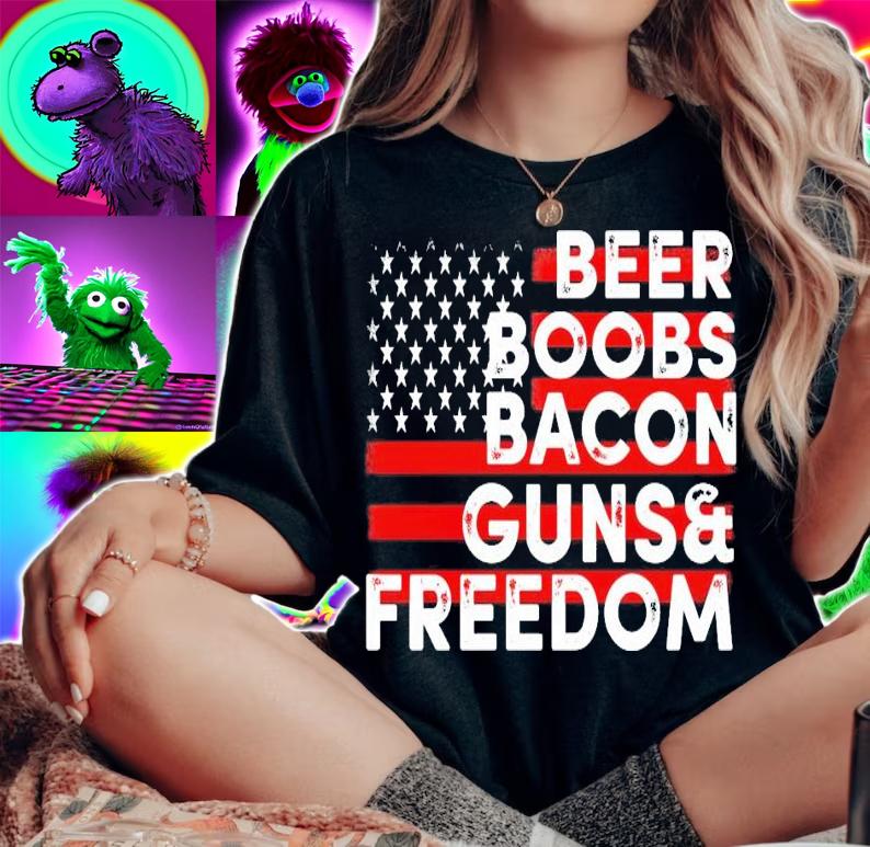 Beer boobs bacon guns and freedom shirt woman shirt