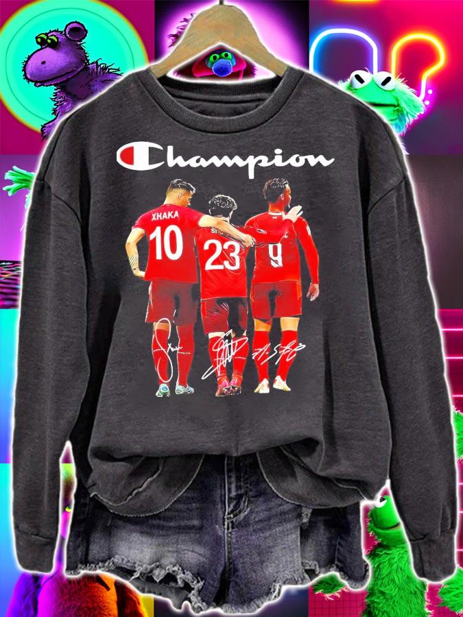 Champion Granit Xhaka Xherdan Shaqiri Haris Seferovic signature shirt sweatshirt