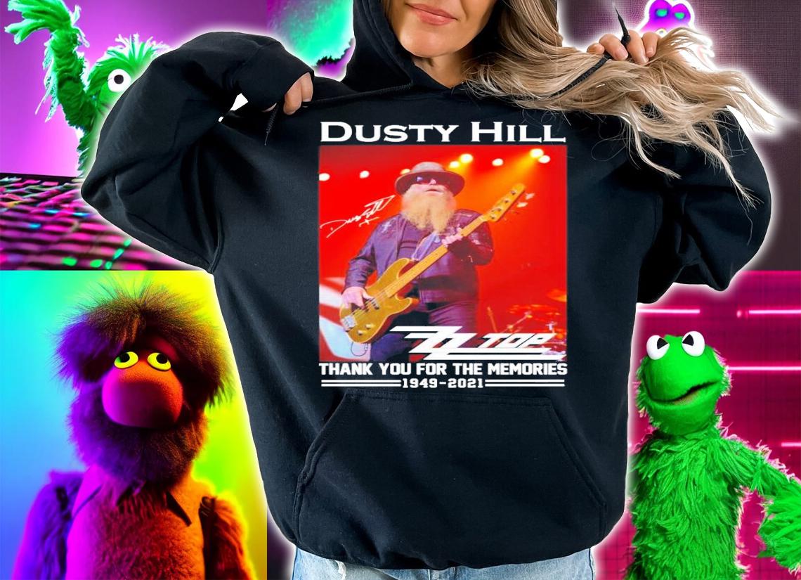 Dusty Hill ZZ Top thank you for the memories 1949-2021 signature T-shirt
