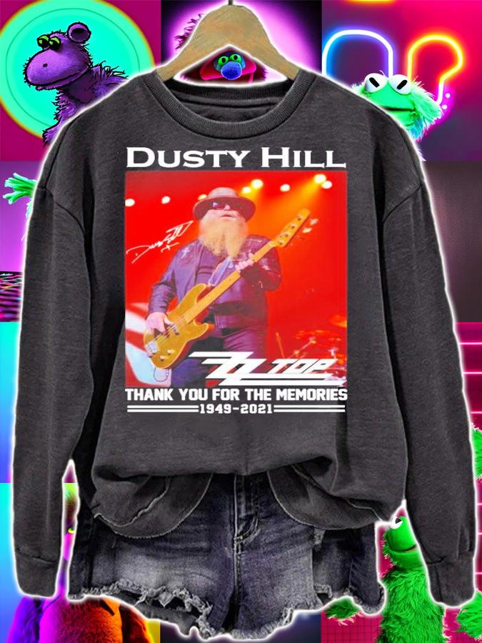 Dusty Hill ZZ Top thank you for the memories 1949-2021 signature T-shirt