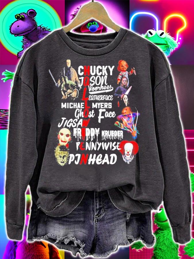 Halloween Chucky Jason Voorhees Leatherface Michael Myers Ghostface Jigsaw Shirt sweatshirt