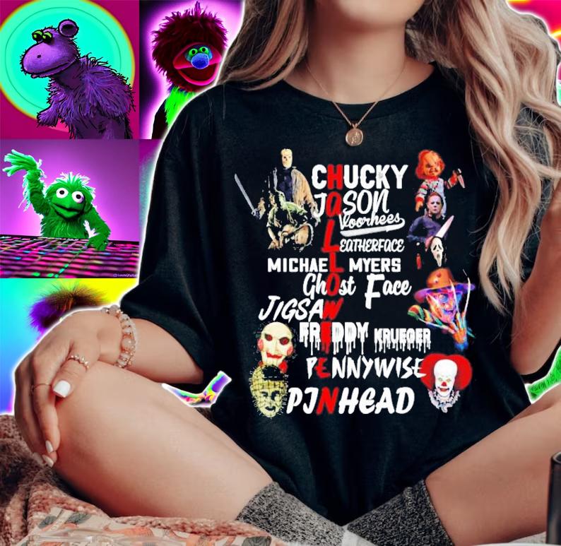 Halloween Chucky Jason Voorhees Leatherface Michael Myers Ghostface Jigsaw Shirt woman shirt
