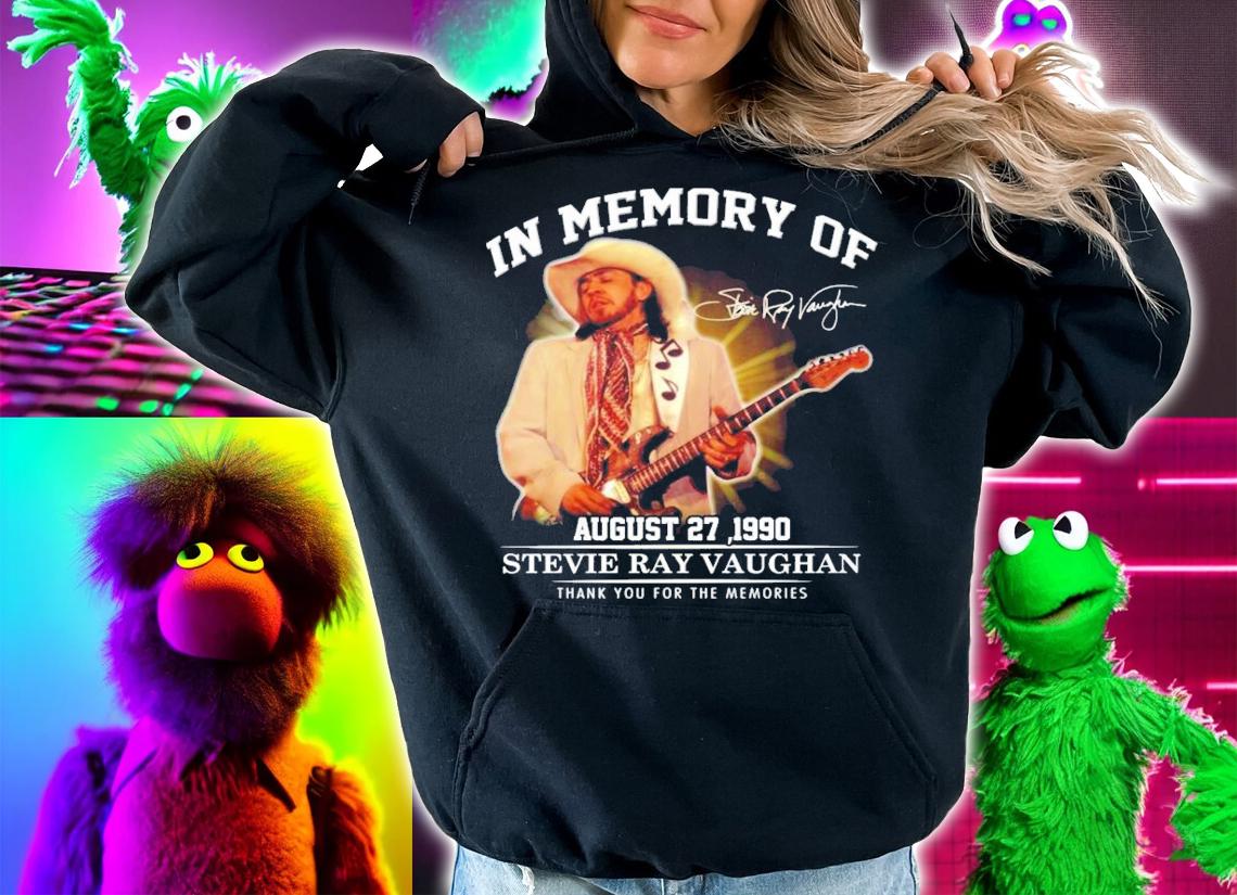 In memory of Stevie Ray Vaughan August 27 1990 thank you for the memories shirt hoodie