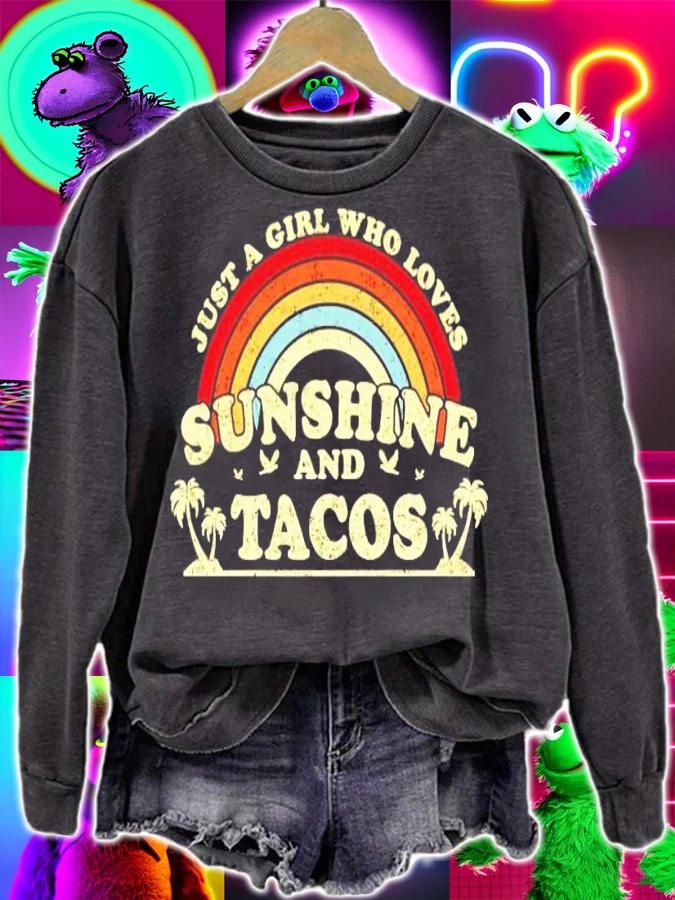 Just a girl who loves sunshine and tacos vintage shirt