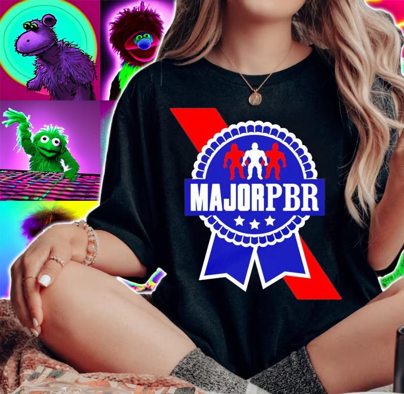 Major Wrestling Figure Podcast Major PBR Ribbon shirt woman shirt
