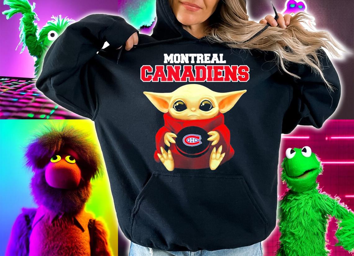 Montreal Canadiens Baby Yoda hug logo shirt hoodie