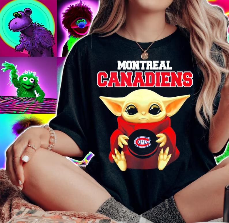 Montreal Canadiens Baby Yoda hug logo shirt woman shirt