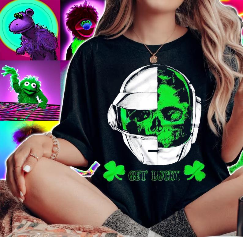 St.Patrick's Day get Lucky Daft Punk shirt woman shirt