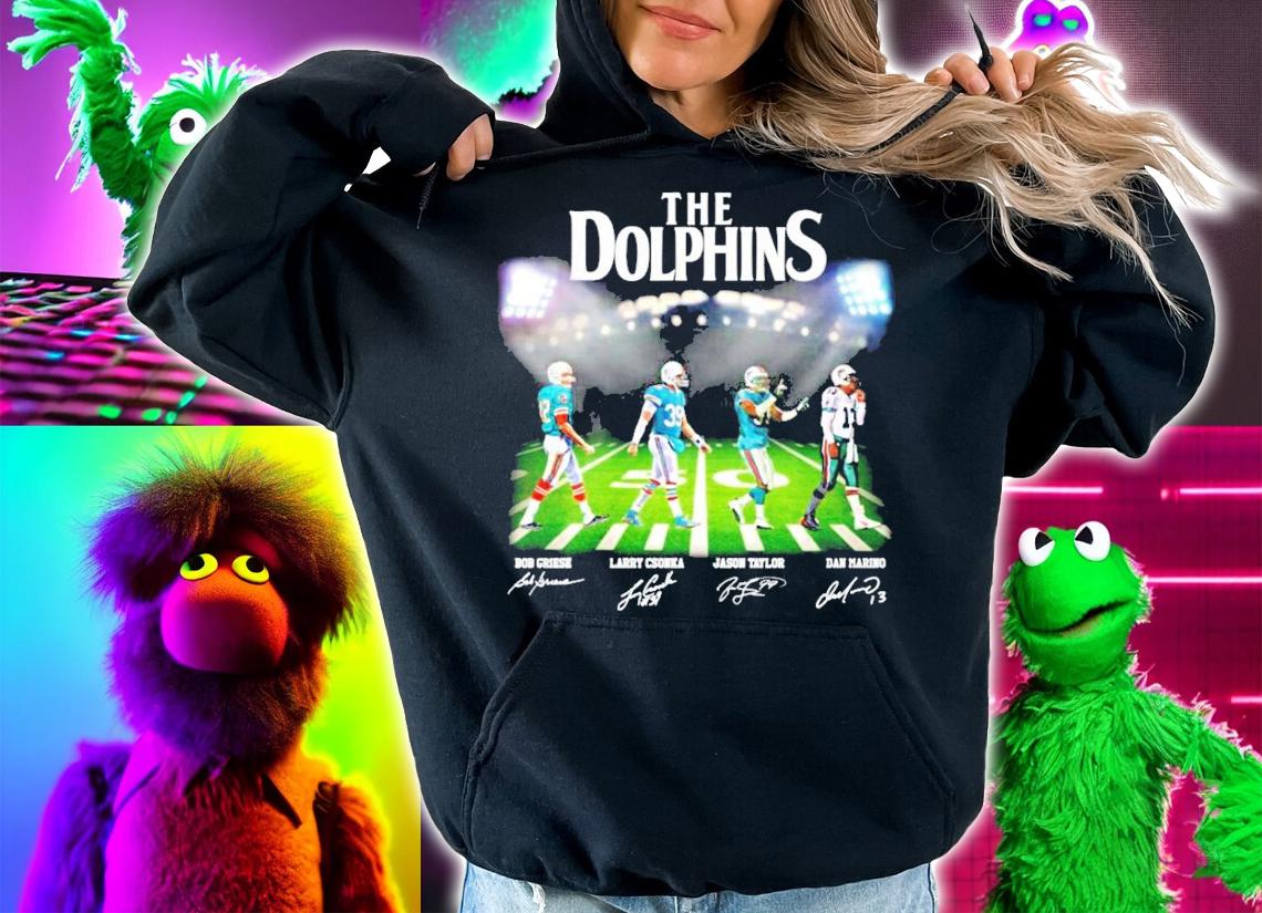 The Dolphins Bob Griese Larry Csonka Jason Taylor Dan Marino Abbey Road signature shirt