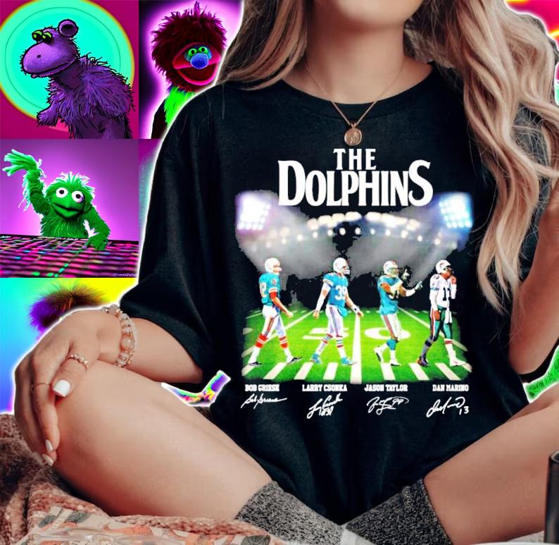 The Dolphins Bob Griese Larry Csonka Jason Taylor Dan Marino Abbey Road signature shirt