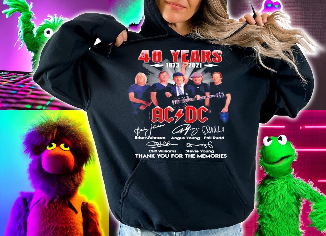 48 years 1973 2021 ACDC thank you for the memories shirt hoodie