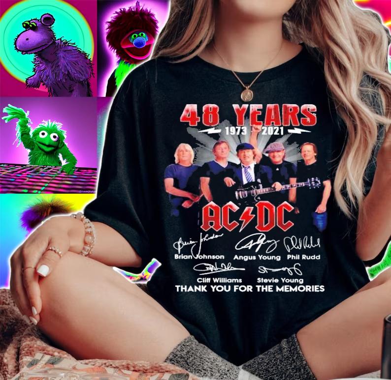 48 years 1973 2021 ACDC thank you for the memories shirt woman shirt