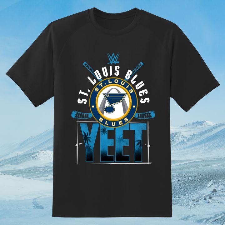 Yeet St. Louis Blues Jey Uso Blue Hockey Shirt