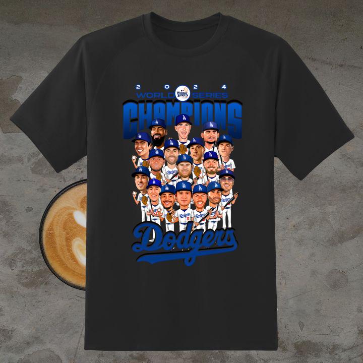 Official 2024 World Series Champion Dodgers Team Players Cartoon T-Shirt