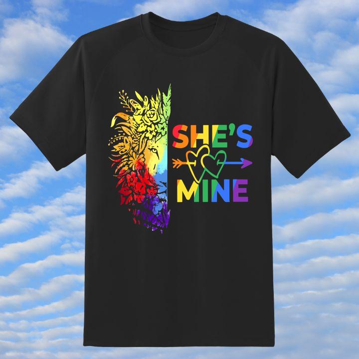 Shes Mine Im Hers Lgbt Lion Couple Tee Lover Lgbt Pride T-Shirt