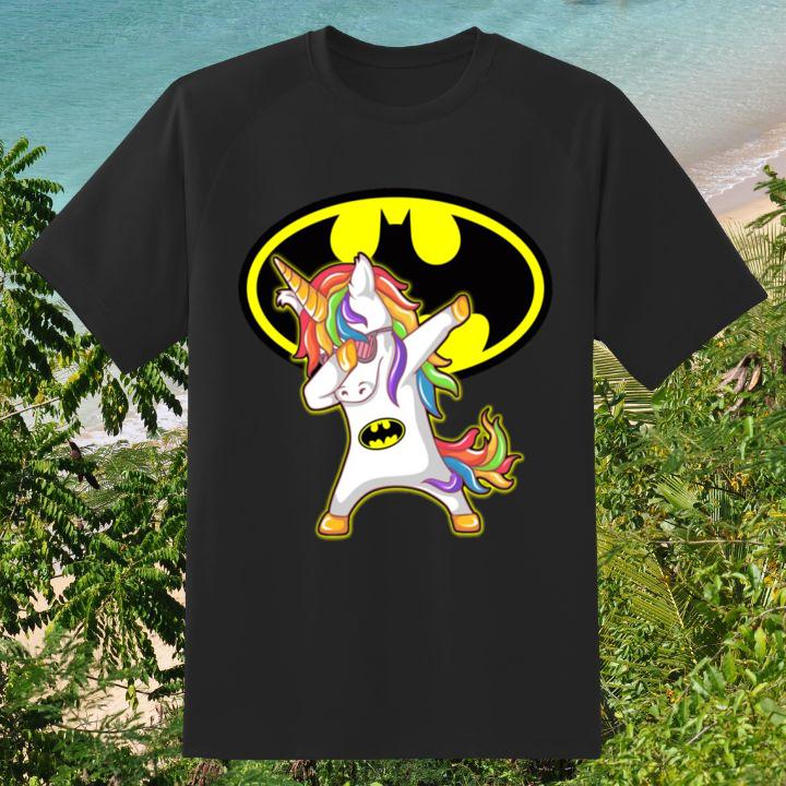 Cute Dabbing Rainbow Unicorn Hip Hop Batman Logo Shirt