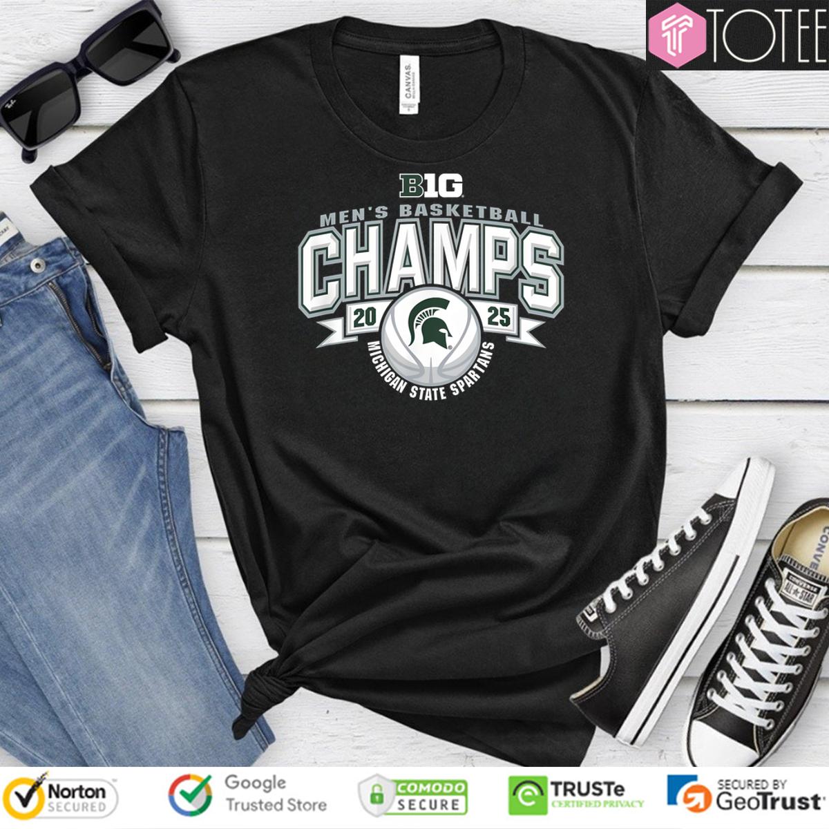 Michigan State Spartans Big 10 Mens Basketball Champs 2025 Shirt