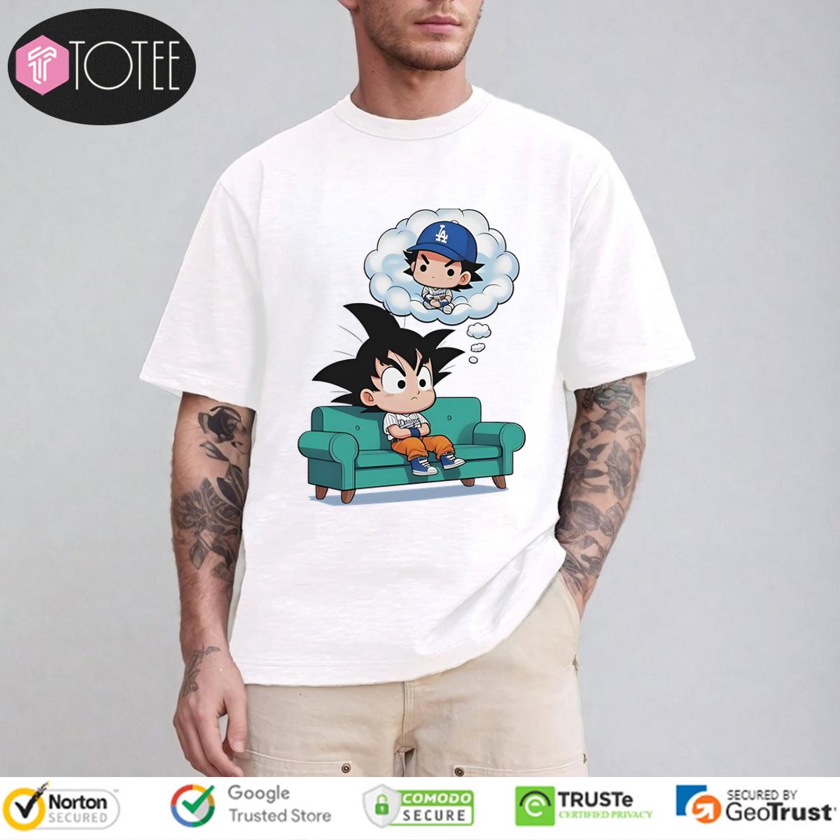 Goku Dodgers Imagine Shohei Ohtani Couch Dragon Ball Shirt