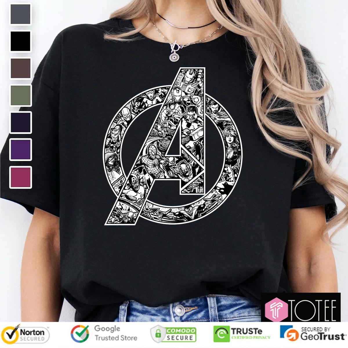 Marvel Comics Superheroes Inside The Avengers Logo T-Shirt