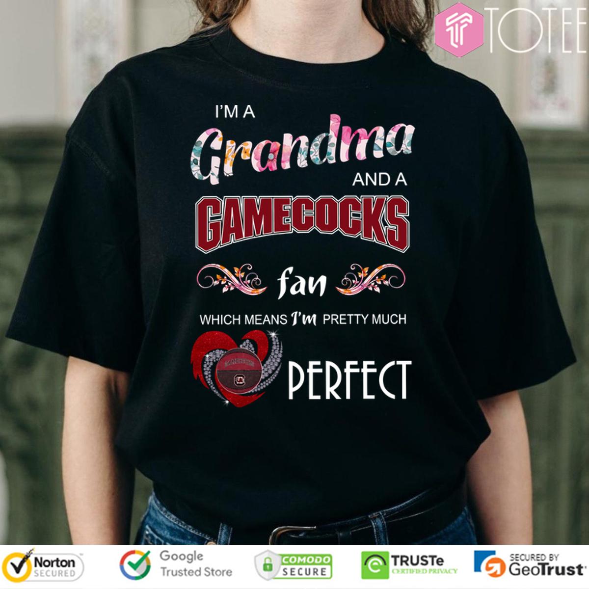 Im A Grandma And A Gamecocks Fan Which Means Im Pretty Much Perfect Shirt